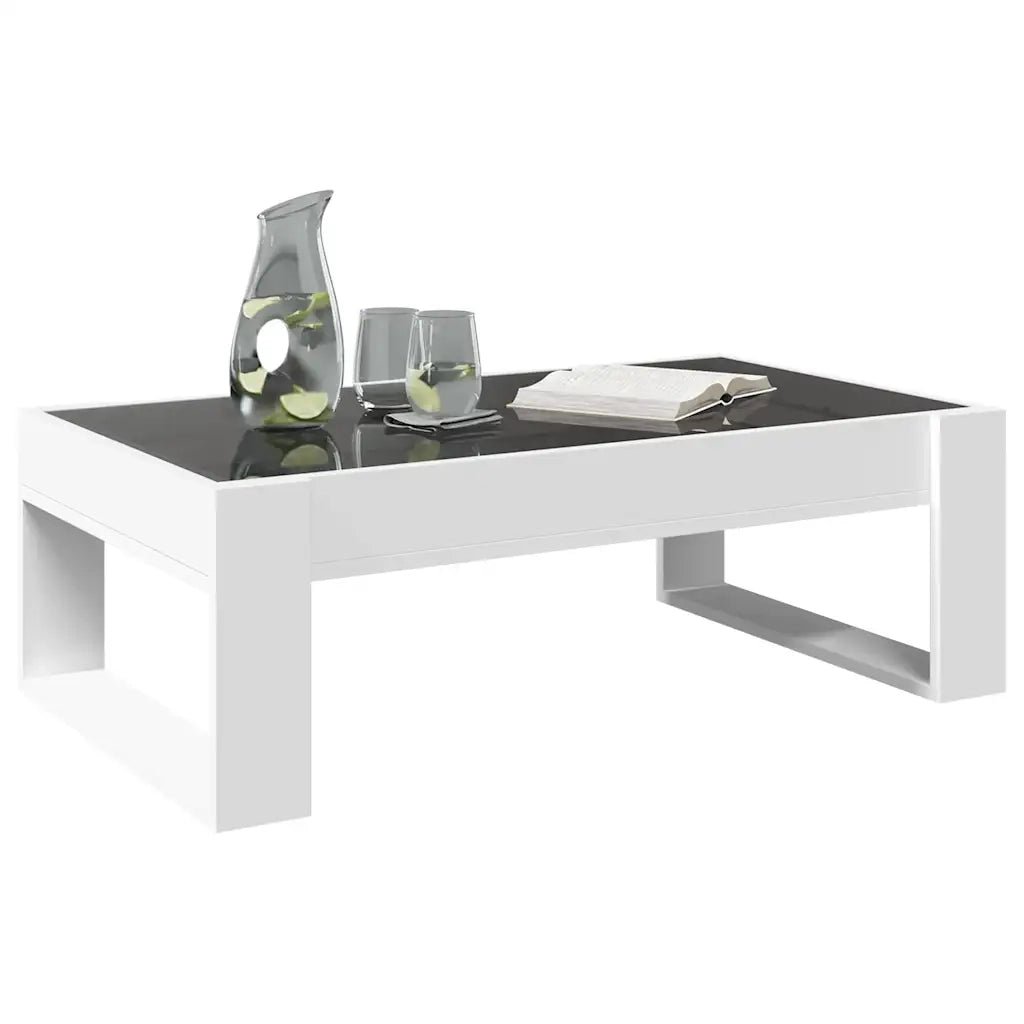 Tavolino da Salotto con LED Infinity Bianco 90x53x30 cm