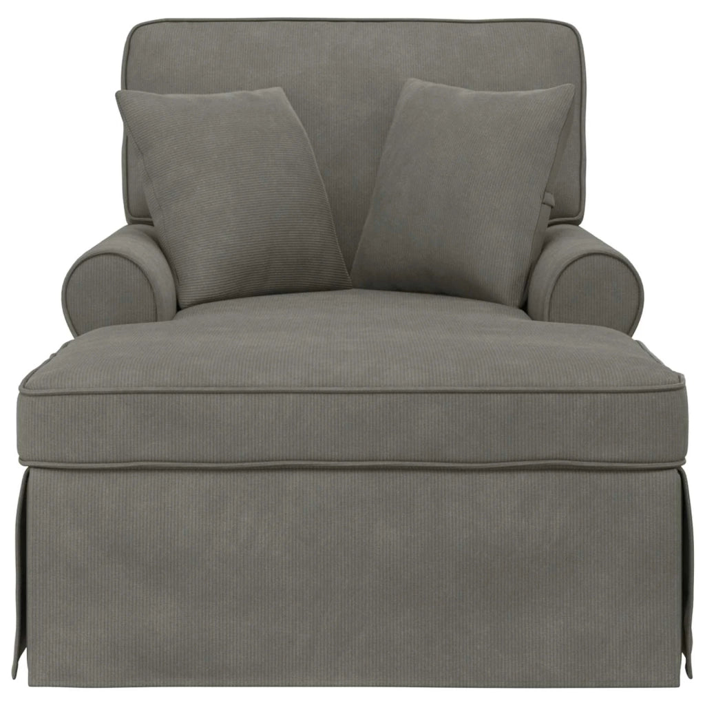 Chaise Longe con Gonna 3 pcs Grigio chiaro Tessuto in Cords
