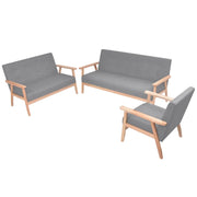 Set di Divani 3 pz in Tessuto Grigio Chiaro cod mxl 16053