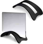 Supporto verticale per laptop - Stand per MacBook in legno - Docking station per laptop fino a 26 cm - Regolabile - Nero