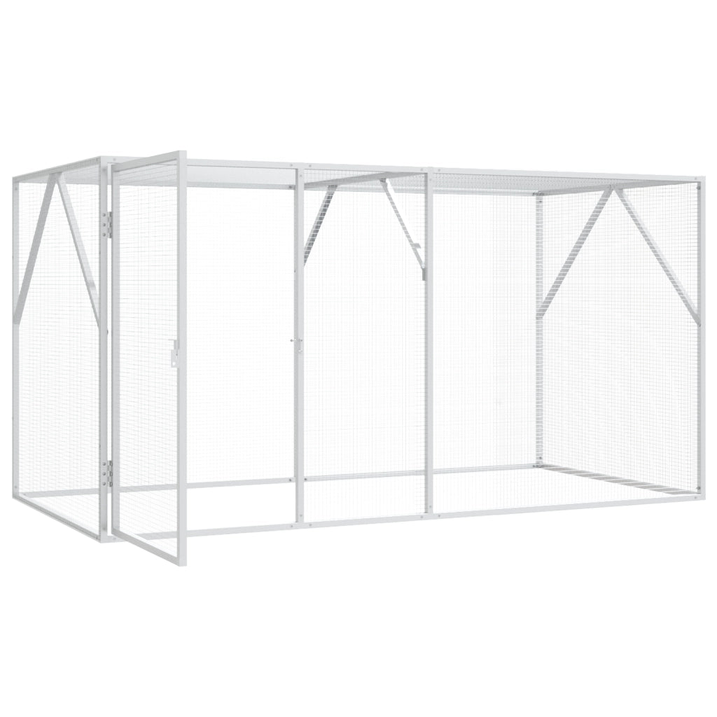 Voliera per Uccelli Anthracite 102x208x108 cm Acciaio