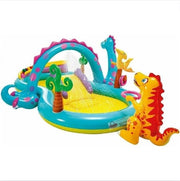 Piscina per bambini con scivolo - Piscina per bambini con fontana - Piscina per bambini Playcenter con figure di dinosauro - Adatto da 3 anni in su