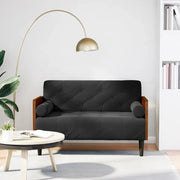 Divano Divanetto con Cuscini Bolster Nero 110 cm Velluto 4100603