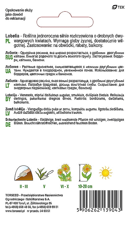 Lobelia (Stroiczka) - Lobelia er. Comp sfumature di rosso 0,1 g