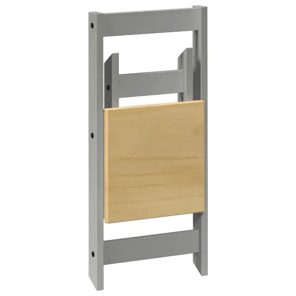 Set da Pranzo 5 pz Corona Pieghevole Grigio in Legno di Pino 3295718