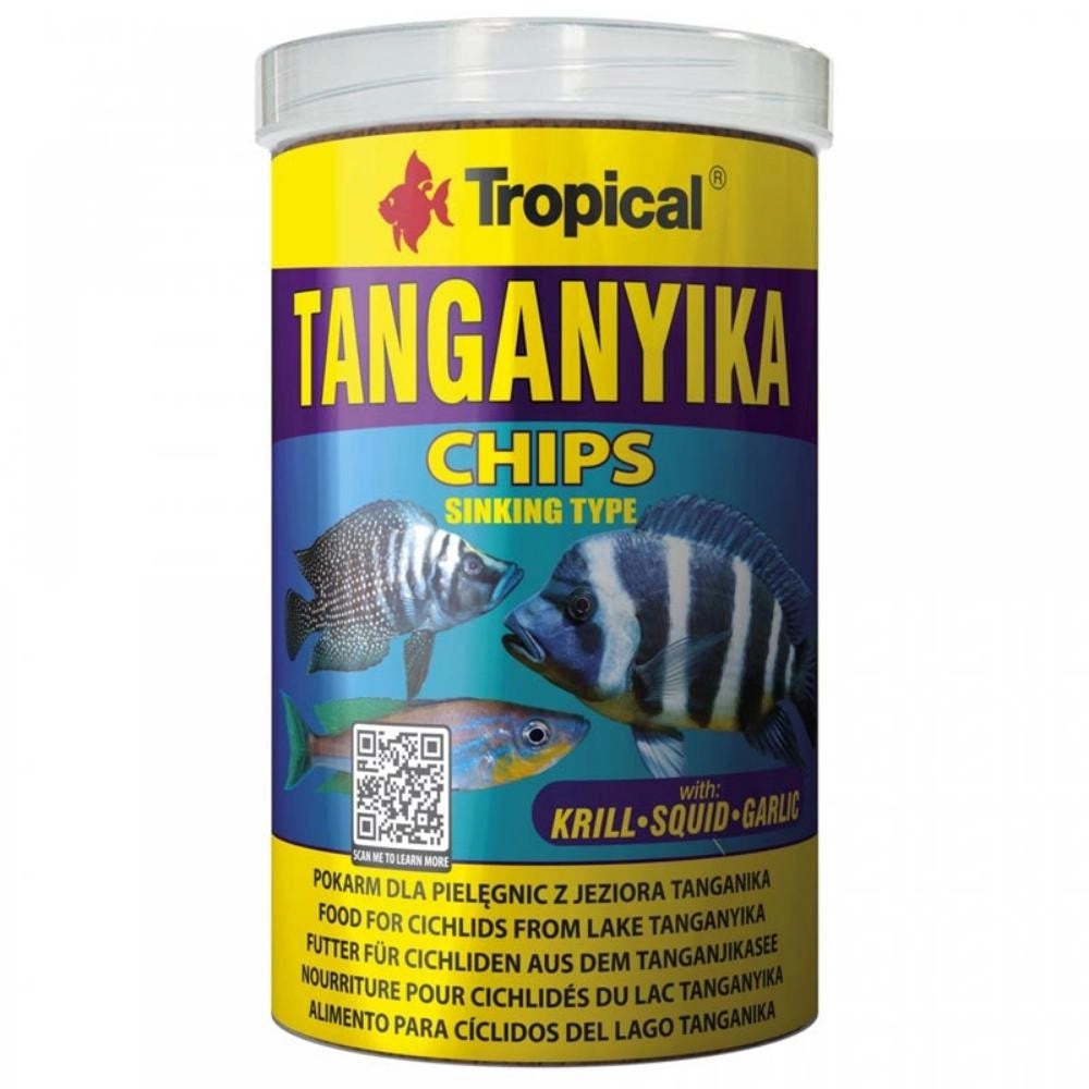 Tropical Tanganyika Chips - speciali chip affondanti multi-ingrediente per grandi Ciclidi del lago Tanganica Formato: 1000 ml