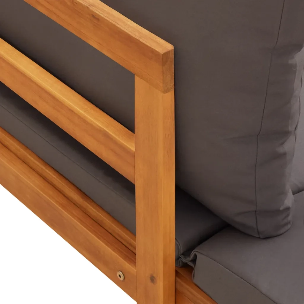 Set Divani Giardino 3 pz con Cuscini Grigio Scuro Legno Acacia 3087273