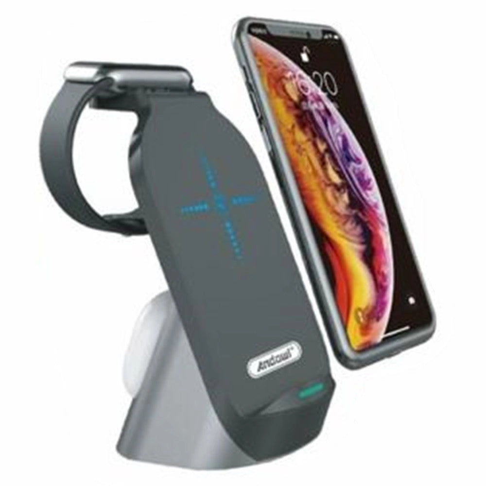 Trade Shop - Caricabatterie Supporto Di Ricarica Rapida Wireless 20w 3in1 Smartphone Smartwatch Q-wx600 -