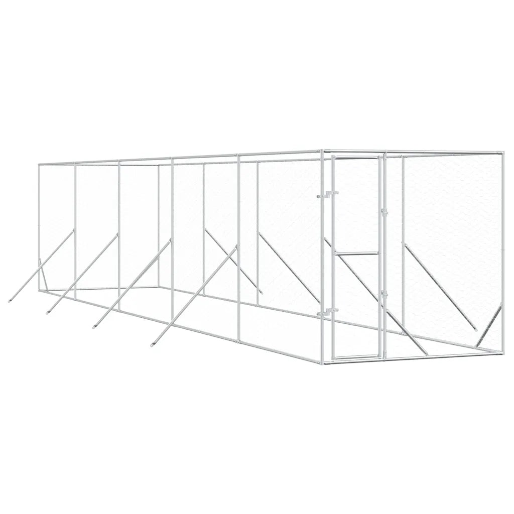 Cuccia per Cani da Esterno Argento 2x10x2 m Acciaio Zincato 3190453