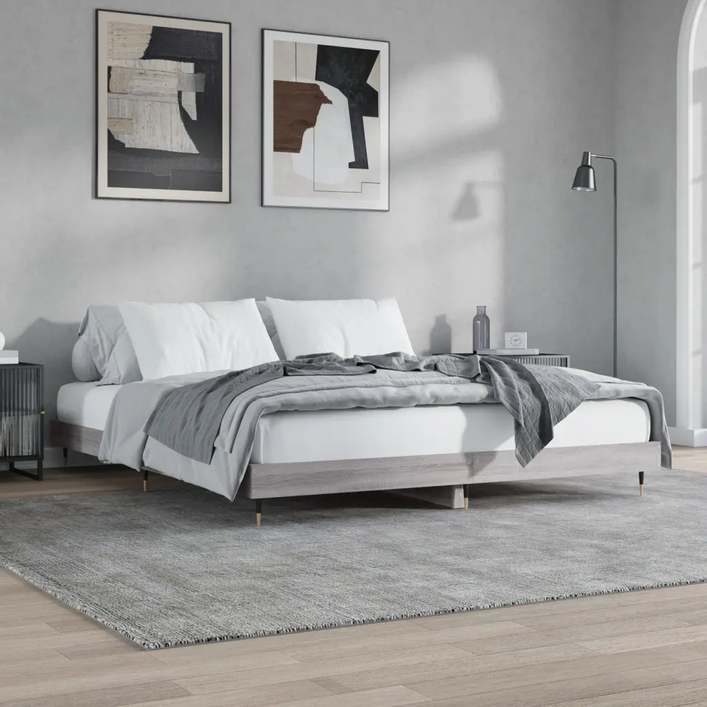 Giroletto senza Materasso Grigio Sonoma 160x200 cm Truciolato 832131