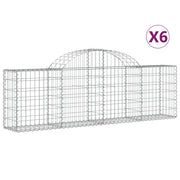 Cesti Gabbioni ad Arco 6 pz 200x30x60/80 cm Ferro Zincato