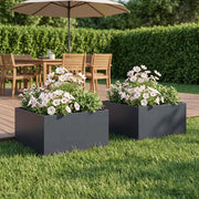 Vaso da giardino 2 pz Antracite 40 x 40 x 30 cm 8005041