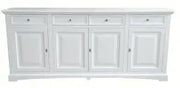 Credenza madia buffet Shabby chic in legno 4 ante mod goccia bianca
