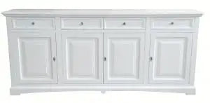 Credenza madia buffet Shabby chic in legno 4 ante mod goccia bianca