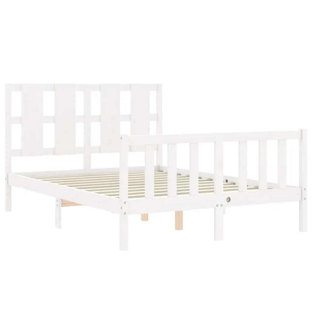 Giroletto senza Materasso-Struttura Letto Bianco 120x200 cm Legno Massello Pino 840345