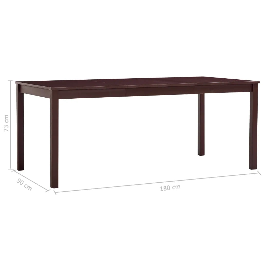Tavolo da Pranzo Marrone Scuro 180x90x73 cm in Legno di Pino