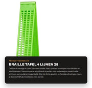 Tavolo Braille - 4 Linee 28 Cellule - Utile per la Viaggio - Verde - Tavolo Braille Portatile - Adatto per Ciechi e Ipovedenti - Compatto