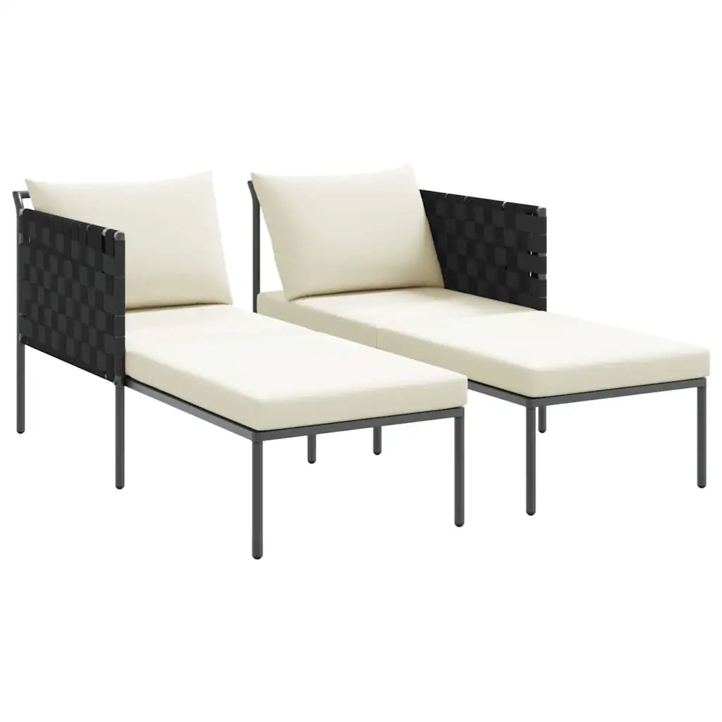 Lettino da Lettino sole | Sdraio da giardino | Lettino da sole con cuscino Antracite 153 x 115 x 69.5 cm