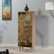 Mobile Portascarpe Dacrydium, Scarpiera 16 Paia, 50x38x135h cm Marrone Quercia