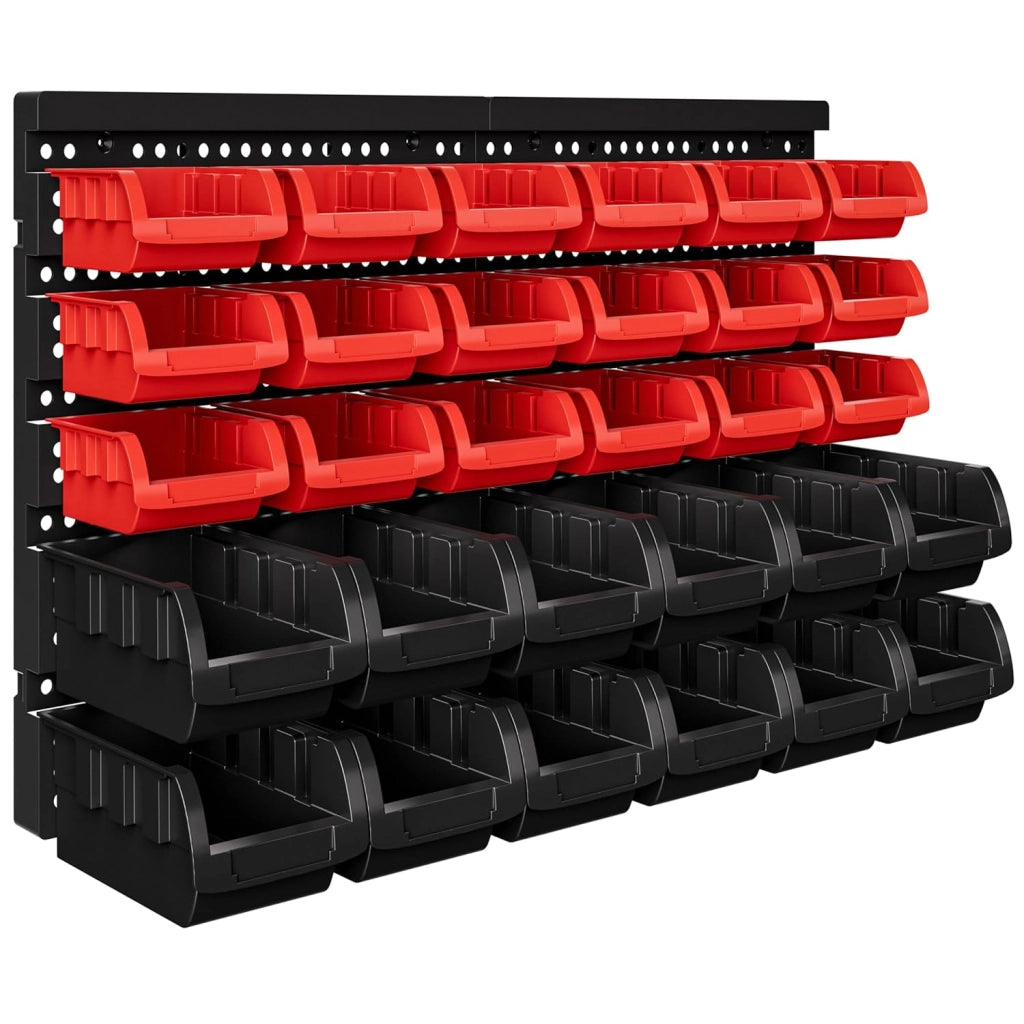 Pannello Preforato Portautensili 32 pz. 95x54cm Box Impilabili Parete Attrezzata Officina Organizer Ampliabile Garage Pannello Porta Attrezzi Parete Pannelli Resistenti Sistema Organizzato