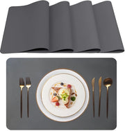 Piatte placemats in pelle artificiale - Stile e sostenibili - Set da 4