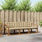 Set di divani da esterno con cuscino 3 pcs Naturale e Beige