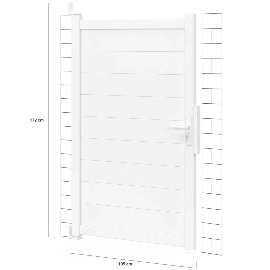 IDMarket - 100x160 cm porta a battente in alluminio bianco
