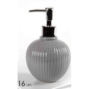 Trade Shop - Porta Sapone Portasapone Dispenser Liquido In Ceramica Tondo 16 Cm Bagno 674105 -