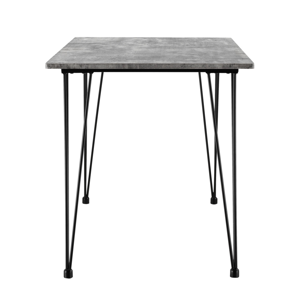 Tavolo da Pranzo Rettangolare Cantenbury con Gambe a Forcina 120x70 cm - Effetto Cemento [en.casa]