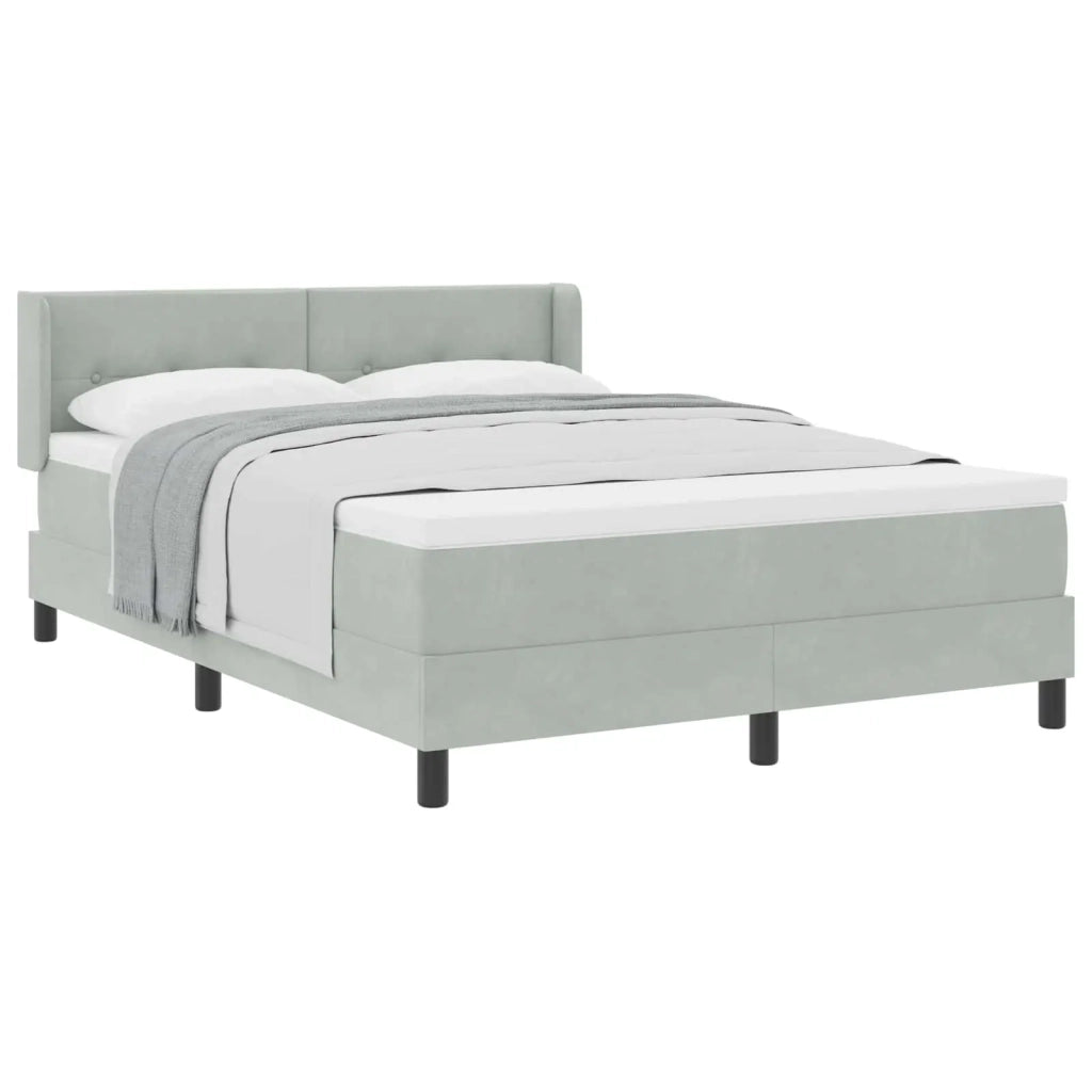 Letto a molle con testiera Grigio chiaro 200 x 140 cm Velluto 3341468