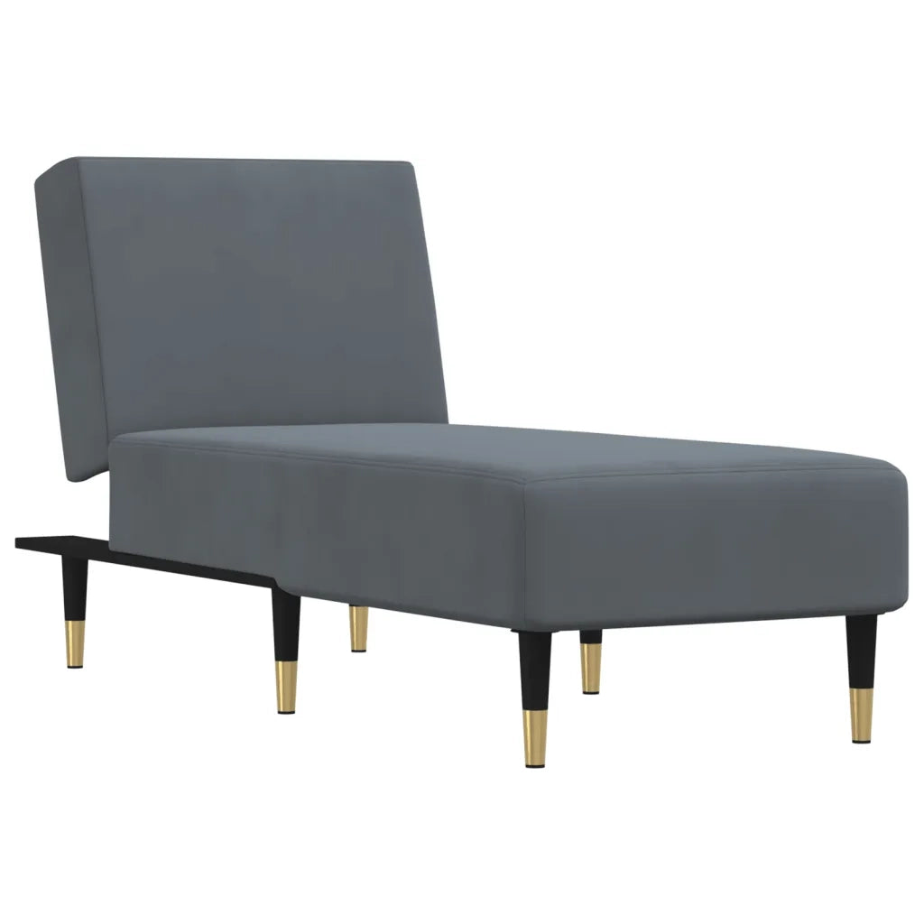 Chaise Longue in Velluto Grigio Scurocod mxl 118589