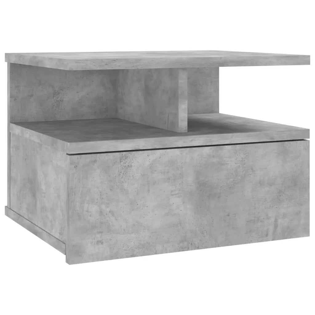 Comodino Pensile-Tavolino da notte Grigio Cemento 40x31x27cm in Legno Multistrato