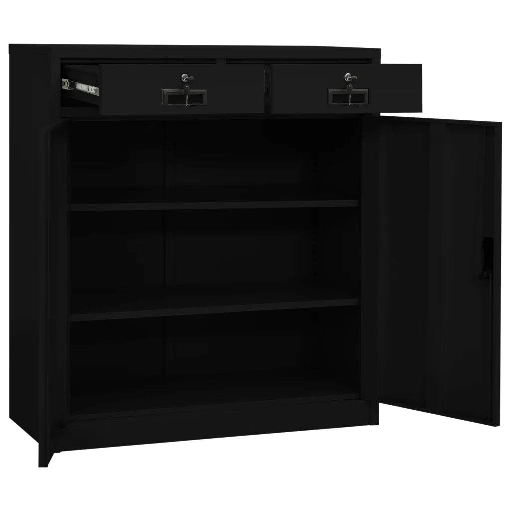 Armadio per Ufficio Nero 90x40x102 cm in Acciaio cod mxl 51704