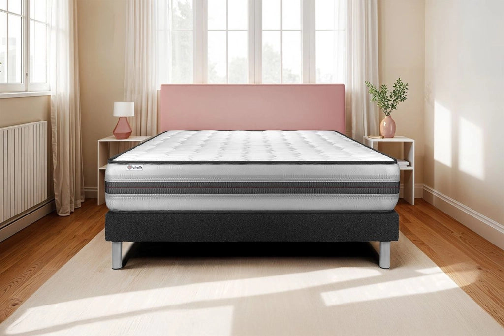 Letto con materasso VITAL POWER RECOVER 150 x 200 cm Rete Kit Nero