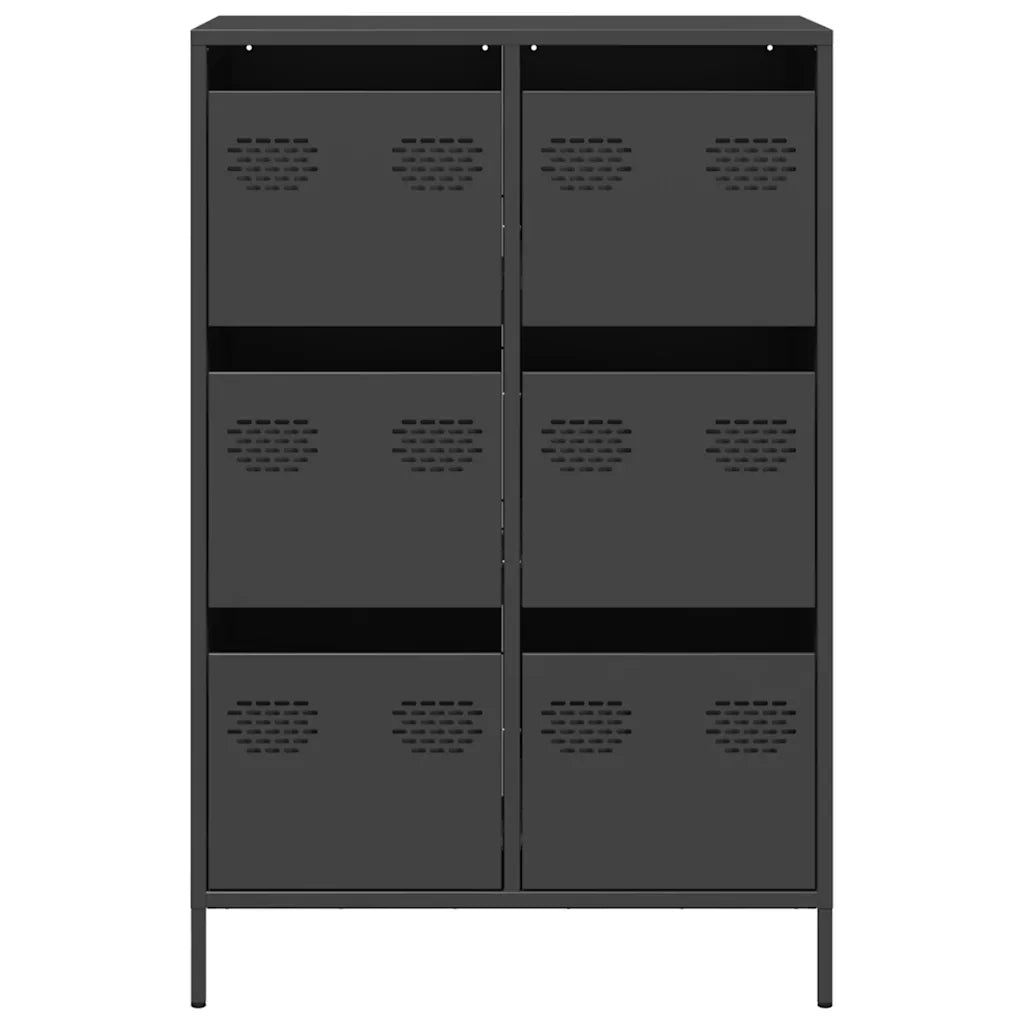 Credenza Nera 68x39x101,5 cm in Acciaio 851220