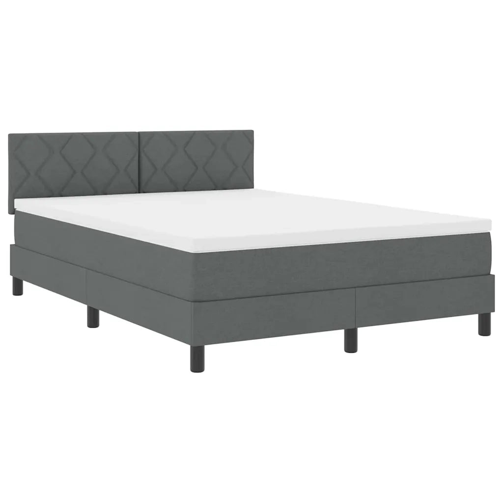 Letto a molle con materasso Grigio scuro 140 x 200 cm Tessuto 3338770