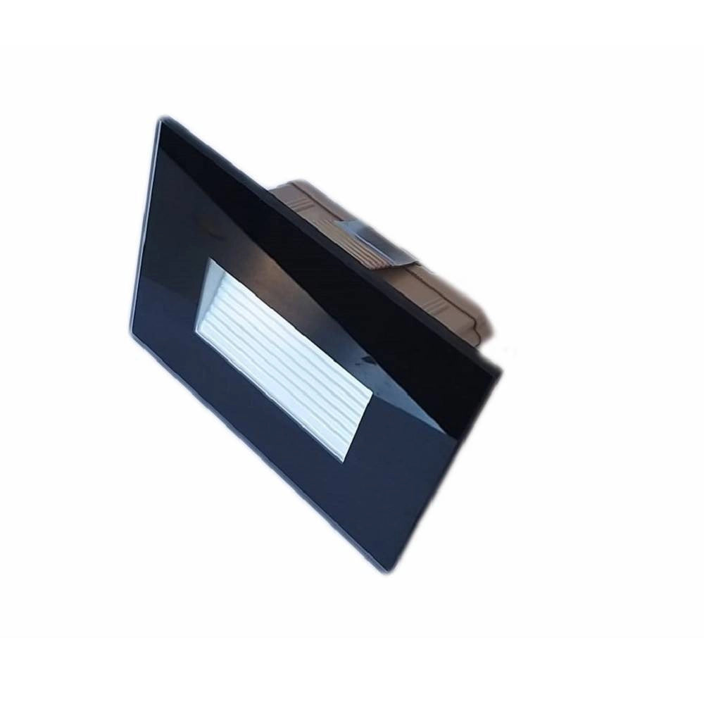 Trade Shop - Segnapasso Led 4w Incasso Per Scatola 503 3000k 4000k Ip65 Cornice In Vetro - Nero-bianco Caldo      -