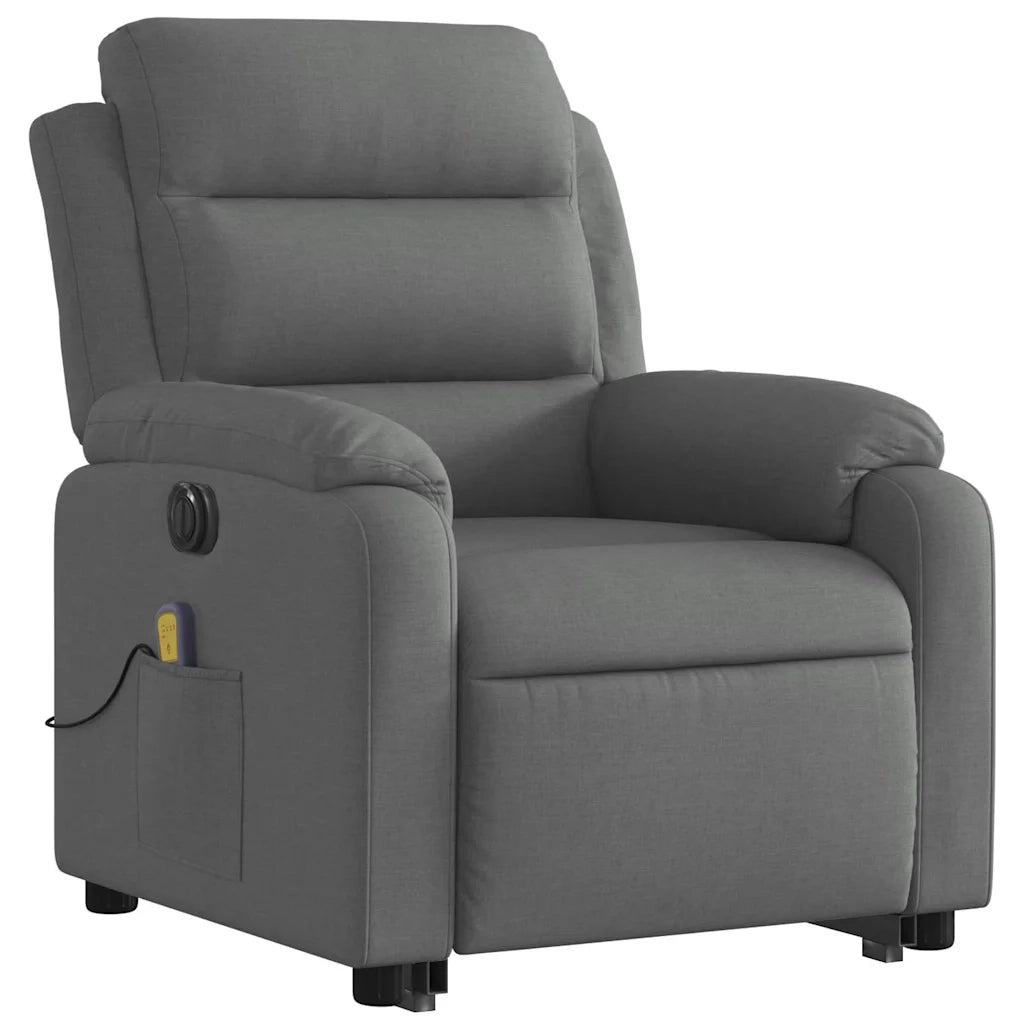 Poltrona Alzapersona Massaggi Elettrica Grigio Scuro Tessuto 3205017