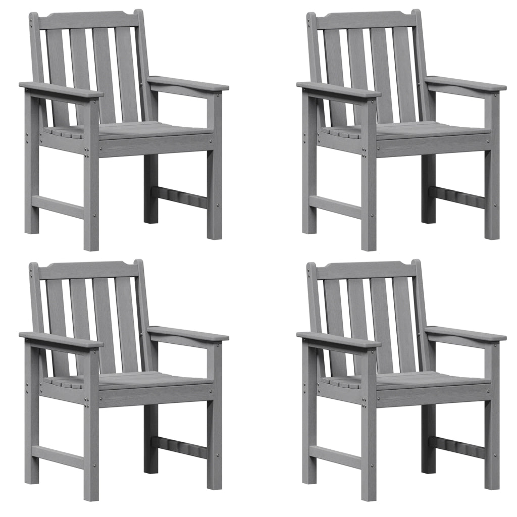 Sedie da Giardino 4 pezzi Grigio Chiaro 65.5x55.5x88 cm HDPE