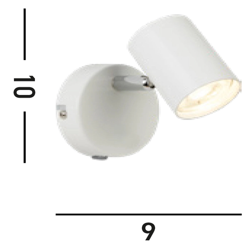 Plafoniera Contemporanea Rollo Acciaio Bianco Vetro Cromo Led 4W 3000K