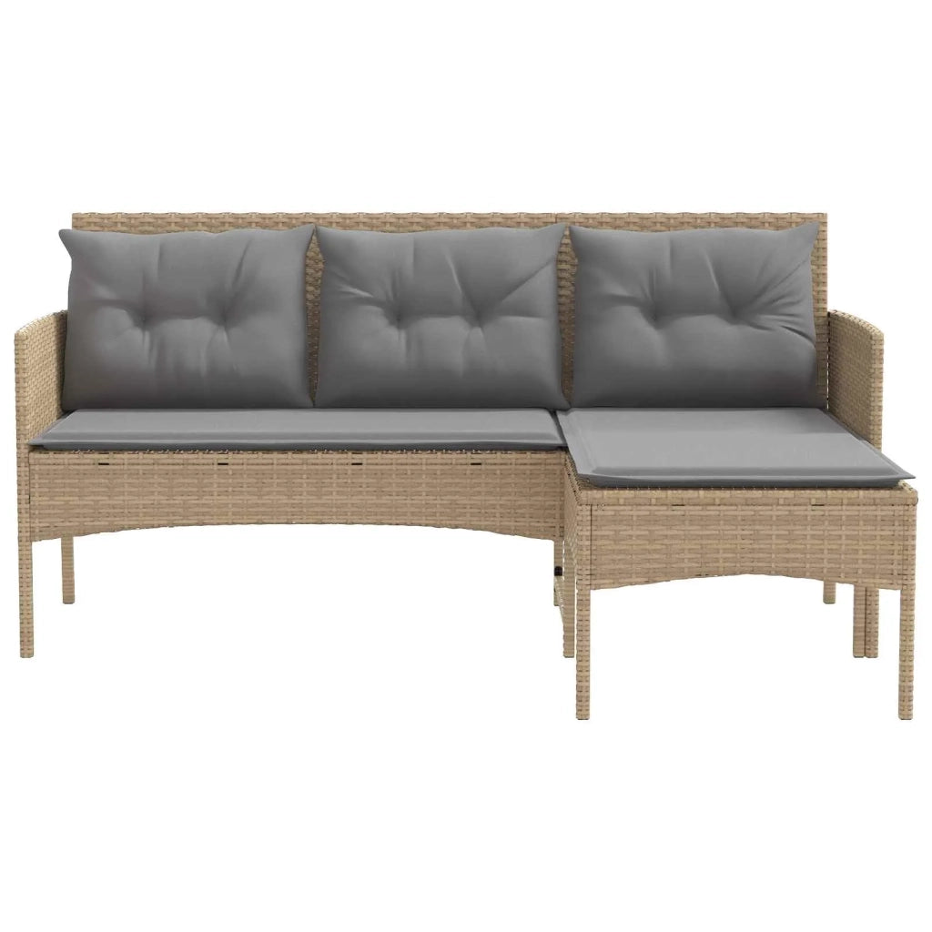 Set Divano da Giardino con cuscino 2 pcs polyrattan