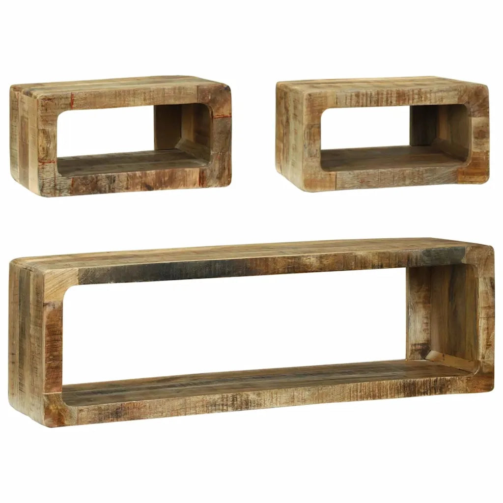 vidaXL Set di Mobili TV 3 pcs Marrone Legno massello di mango
