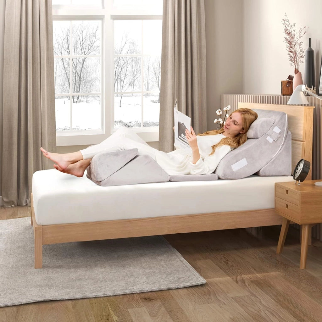 Set di 6 cuscini con zeppa in memory foam, cuscino da lettura con poggiatesta e cuscino gambe rialzate per dopo la chirurgia, gravidanza, sonno laterale