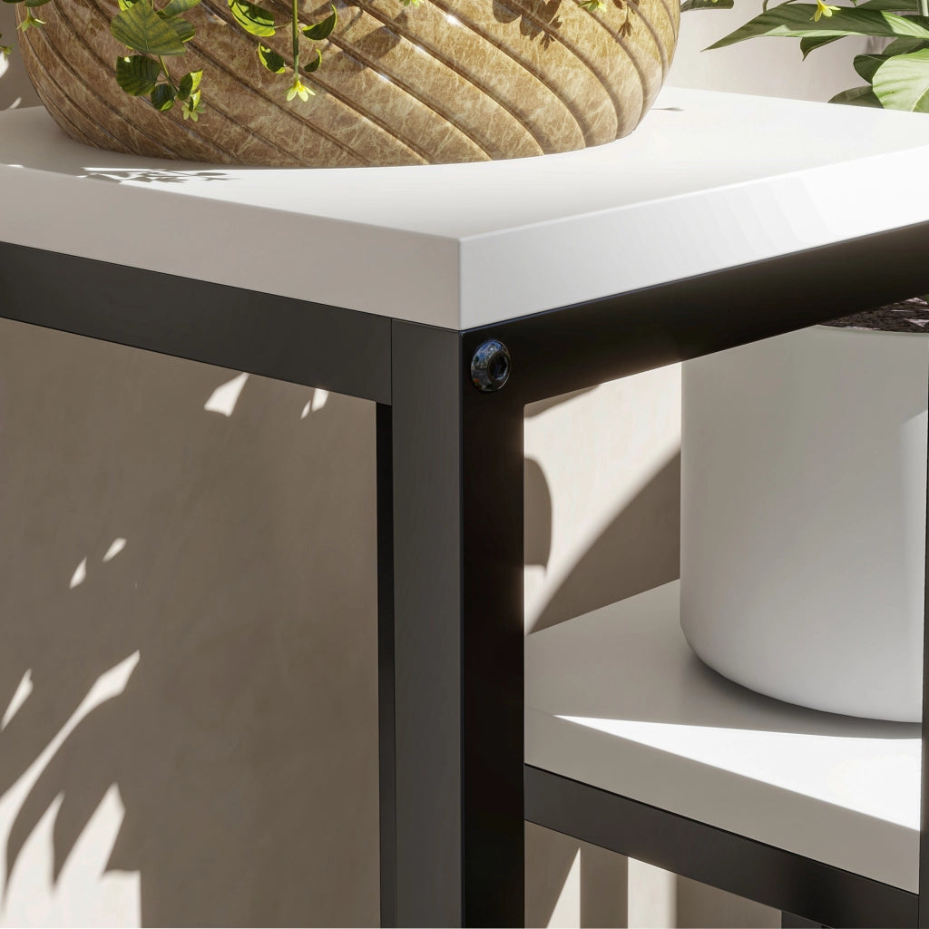 Scaffale per piante in metallo e legno 4 livelli ¨C zephmum ¨C Grigio 34x34x66 cm