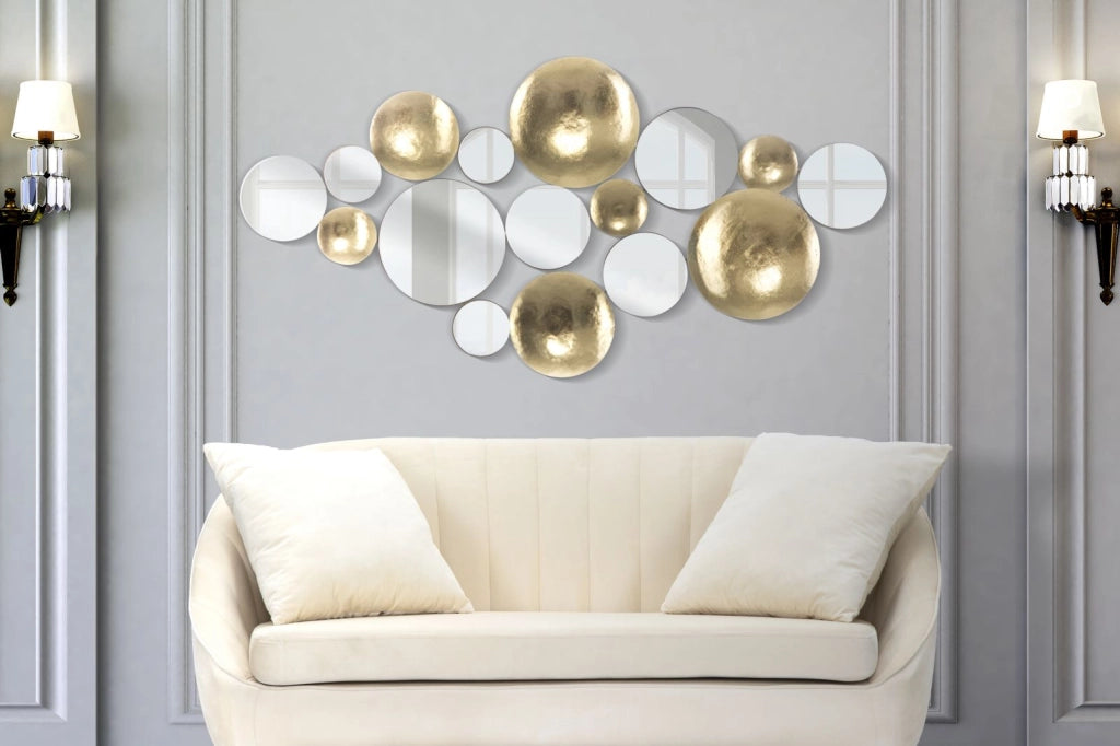 Pannello Oro Specchio Glam 118x2,5x60 cm in Ferro Oro