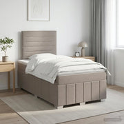 Letto box spring con materasso Tortora 120 x 190 cm Tessuto 3454089