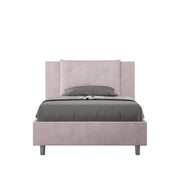 BS COM Letto una piazza e mezza contenitore imbottito 120x190 microfibra glicine