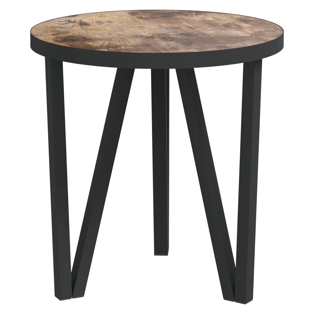 Tavolino Nero e Giallo Ø35 cm in MDF 331665