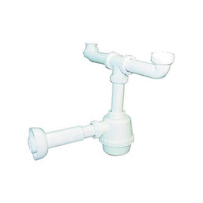 Sifone Pvc 2 Vie S / Piletta Per Porcellana Con Canotto