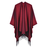 Sciarpa jacquard da donna, stile street europeo e americano, con spacco, cappa spessa e calda